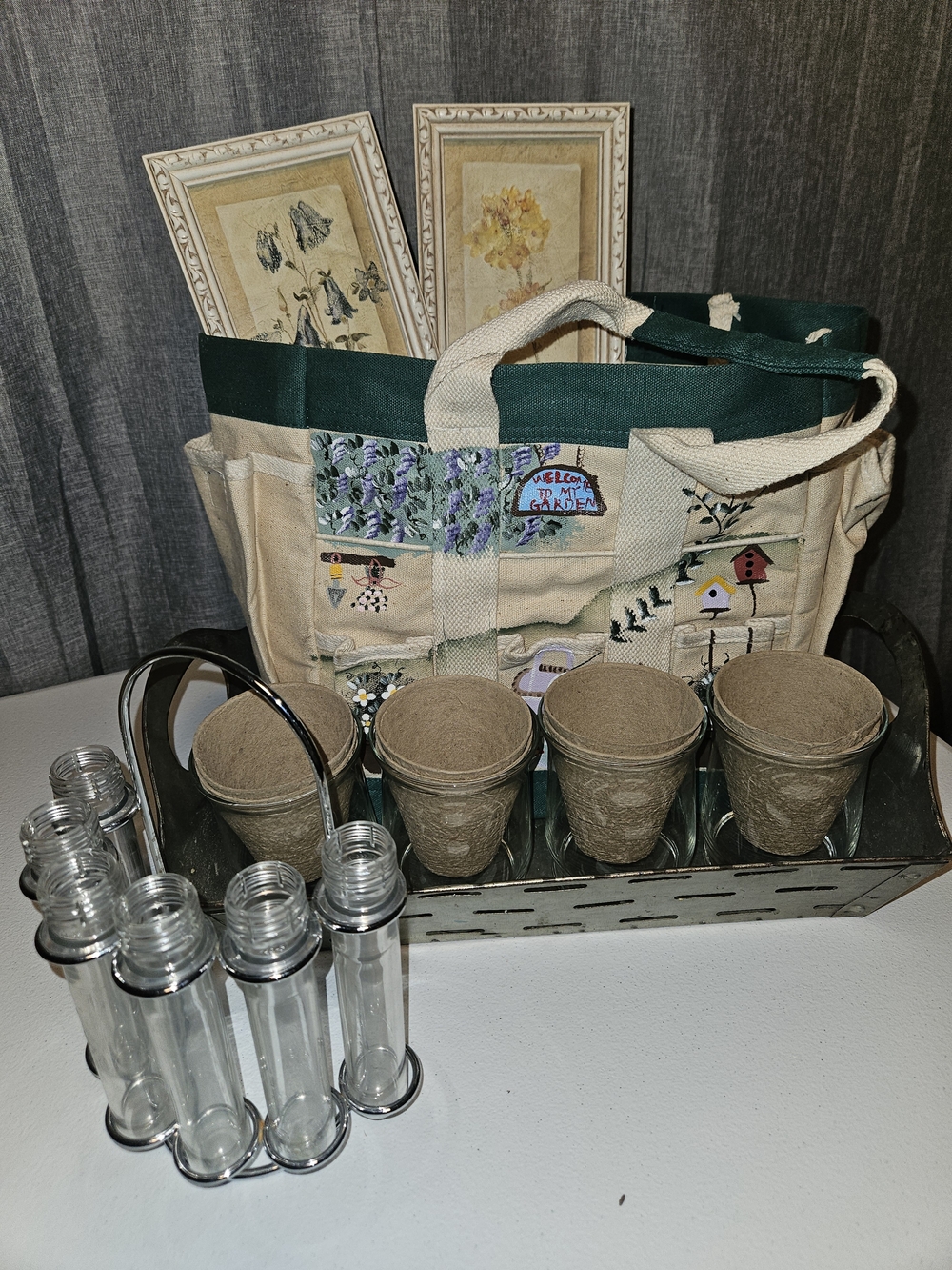 Summer Clearance Gardening Tote, Tray, Framed Pix, Planting , Tshirt Medium